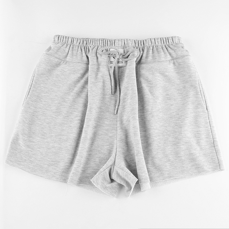 Quần Sọt Lưng Cao Dáng Rộng Phối Dây Rút Phong Cách Hàn Quốc