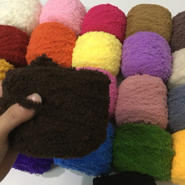 Len bông xù coral fleece - cuộn /100g