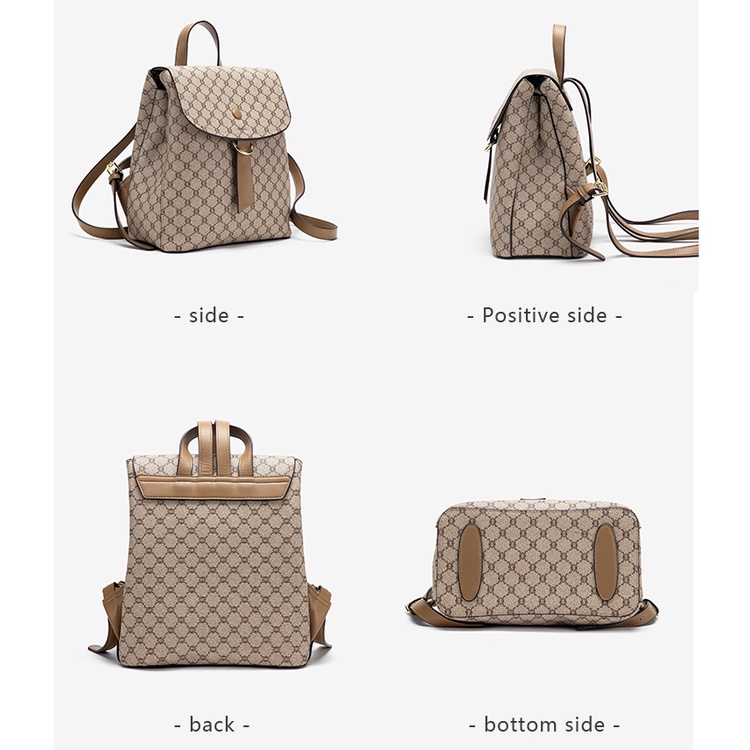 Balo da nữ mini thời trang vintage đi học đi làm họa tiết monogram cặp da pu cao cấp Y6761