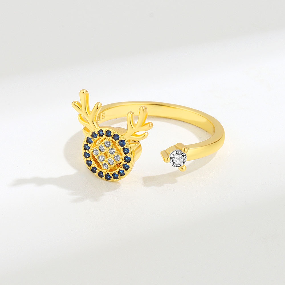 Nhẫn Xoay Hình Hươu Nhỏ Cá Tính Khí Chất Mẫu Mới Giáng Sinh Cho Nữ