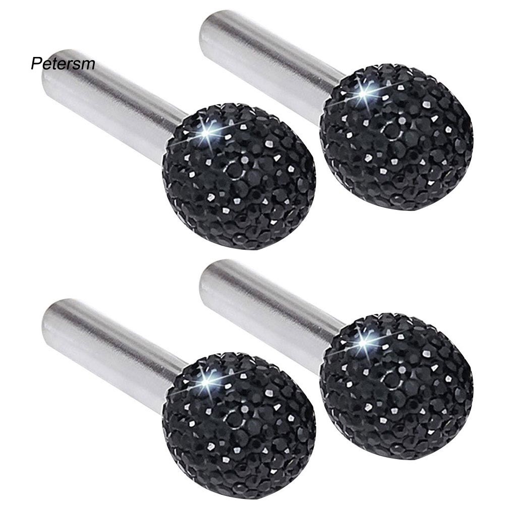 Set 4 núm kéo khóa cửa xe hơi đính đá lấp lánh trang trí nội thất xe