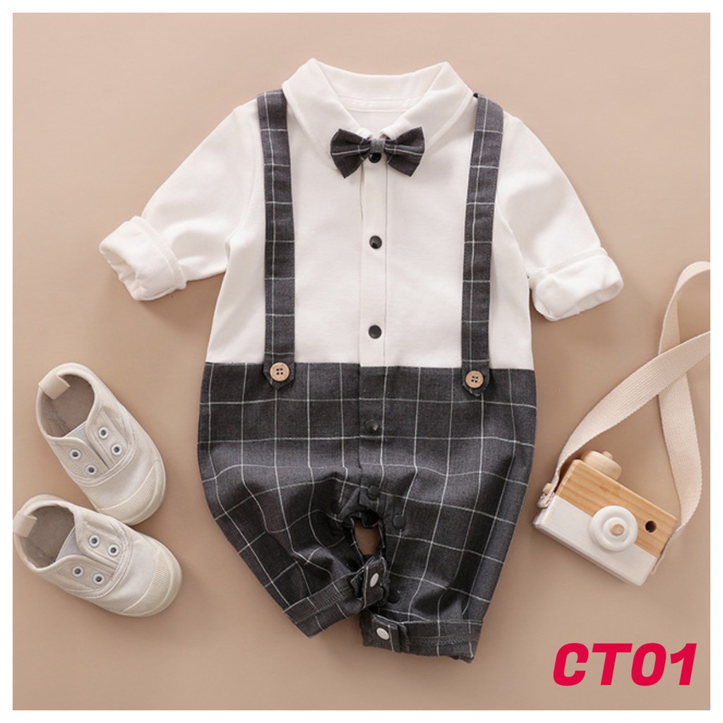 Bộ Body quần áo trẻ em dài tay Công Tử thu Đông cotton cho Bé Gái Bé Trai từ 0-12 tháng tuổi (Thêm quà cho mẹ)