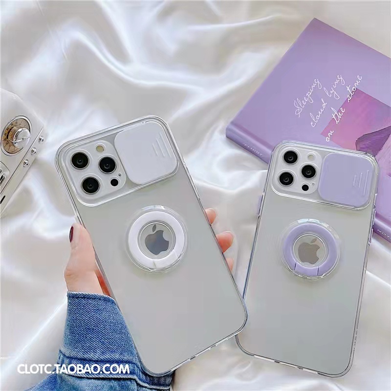 iPhone 13 Ốp điện thoại trong suốt có giá đỡ có nắp trượt bảo vệ camera cho iPhone 13 Pro Max 12Pro Max  11 Pro Max X XS Max XR 8 7 Plus | WebRaoVat - webraovat.net.vn