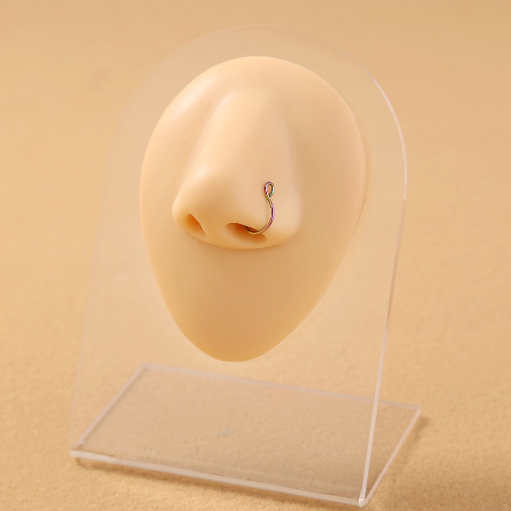 Khuyên Mũi Kẹp Khuyên Mũi Septum Dáng Tròn Thép Titan Không Gỉ