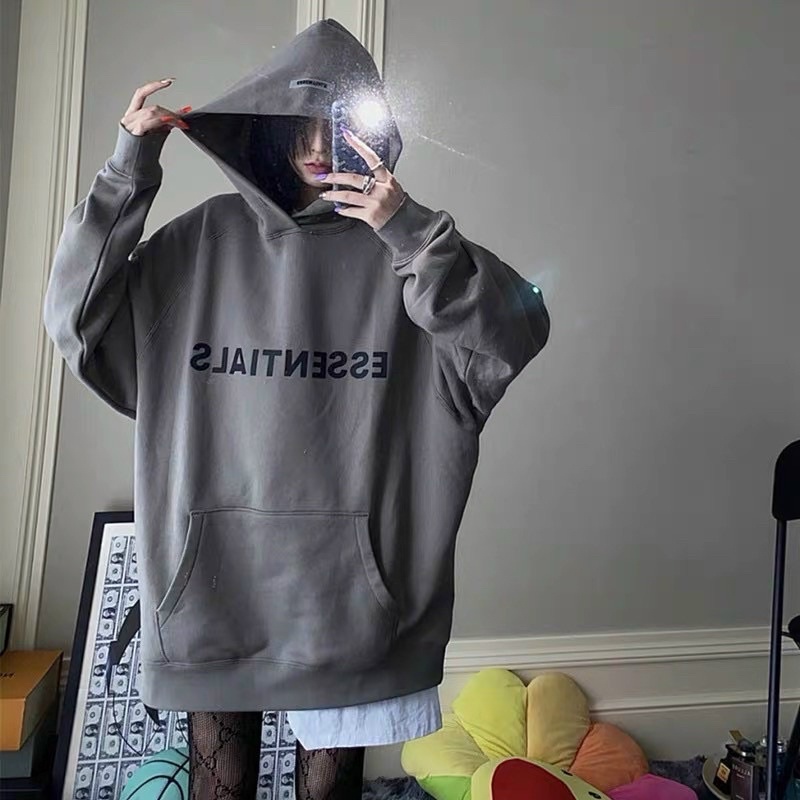 Áo hoodies, nam nữ in chữ Essentials nỉ bông dày có mũ form rộng unisex kiểu ulzzang jacket Sweater | BigBuy360 - bigbuy360.vn