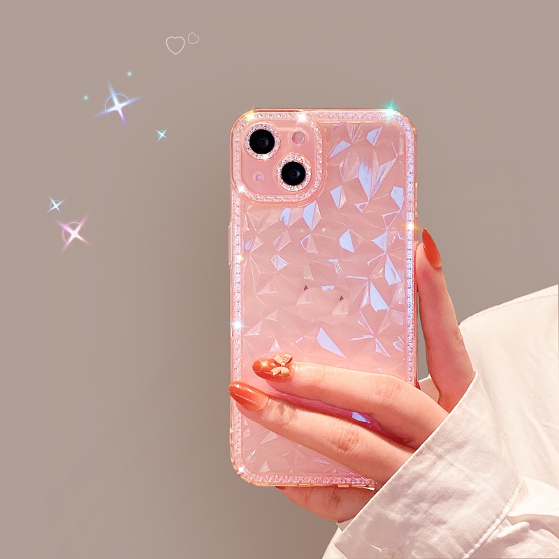 Ốp Điện Thoại Silicone Mềm Trong Suốt Đính Kim Cương Cho iPhone 13 12 11 Pro Max XS Max X 8 7 Plus