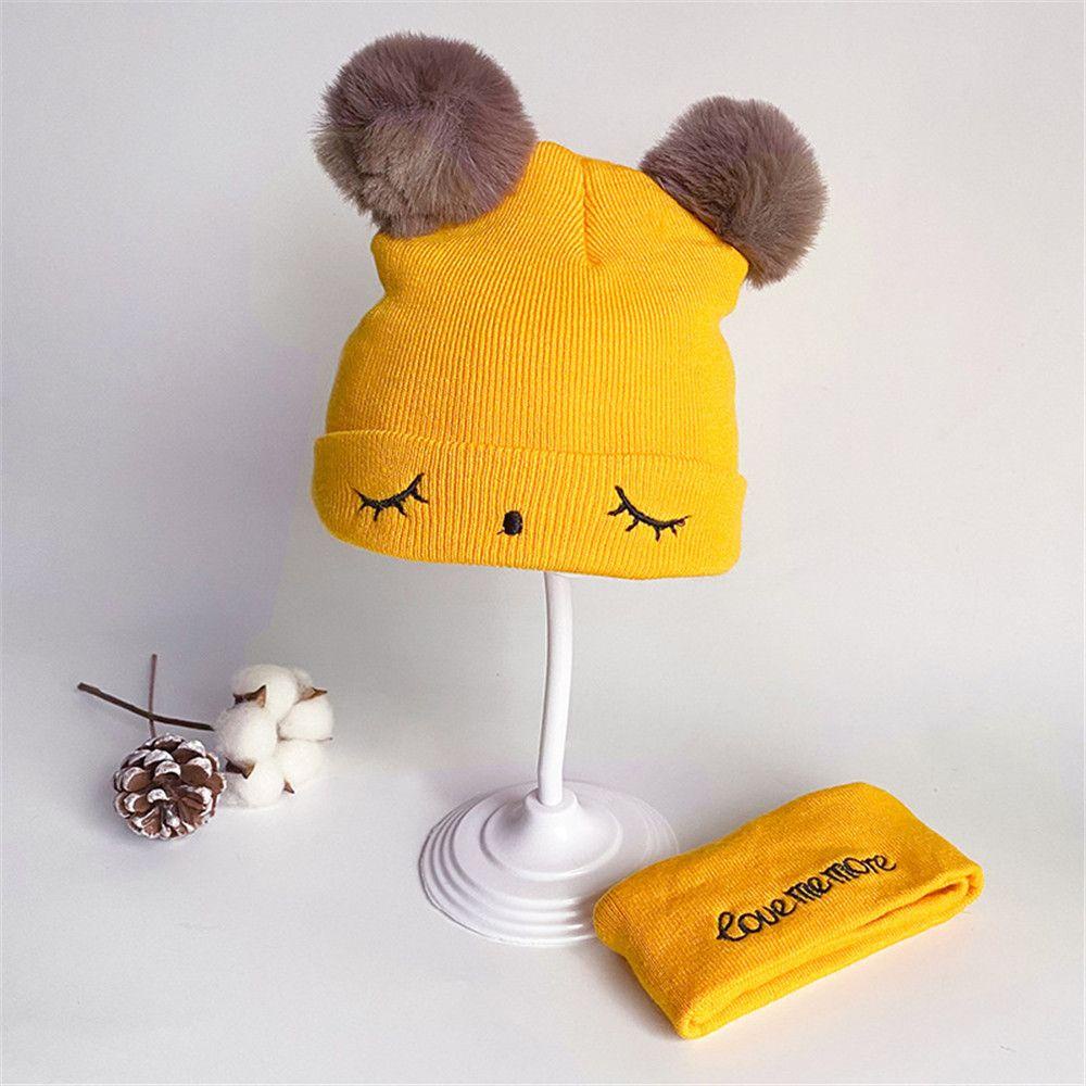 JUNE Mũ Dệt Kim Chống Gió Giữ Ấm Mùa Đông In Họa Tiết Hoạt Hình Cho Bé Sơ Sinh