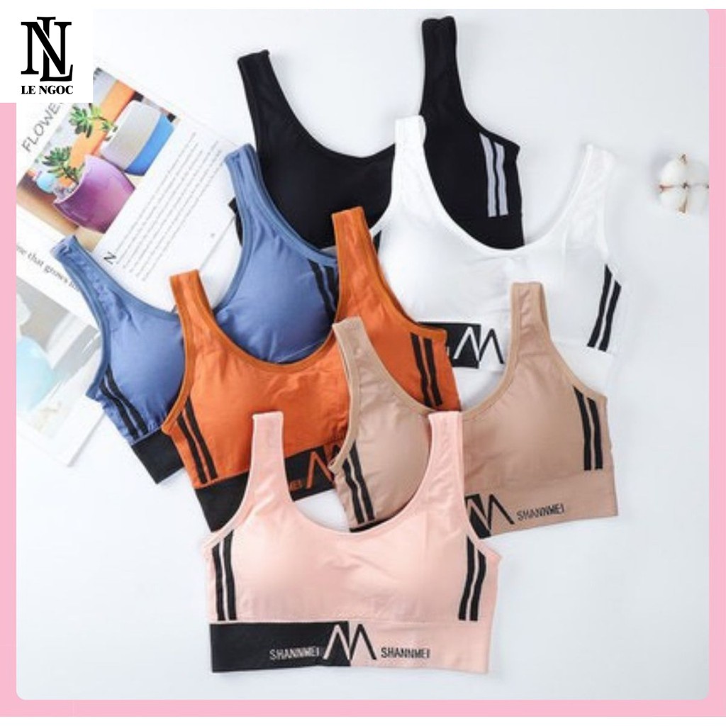 Áo bra, Bra thể thao phối sọc dáng croptop chất thun dệt thấm hút mồ hôi- LN38- Lê Ngọc Fashion | BigBuy360 - bigbuy360.vn