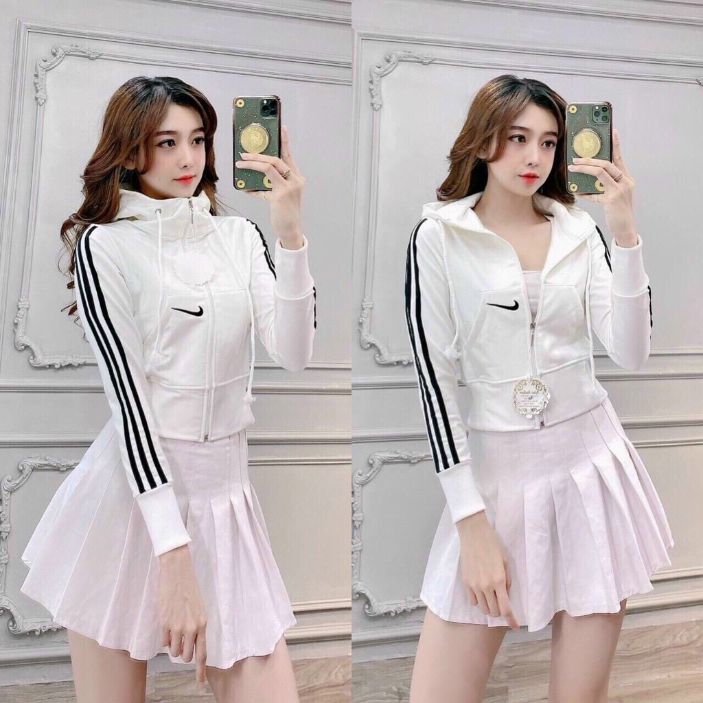 áo khoác chống nắng tay dài phối 3 sọc rằn có nón form ngắn chất thun dày mịn siêu đẹp 646