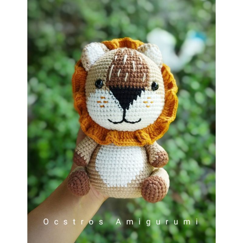 Thú nhồi bông sư tử bằng len handmade - đồ chơi an toàn Amigurumi