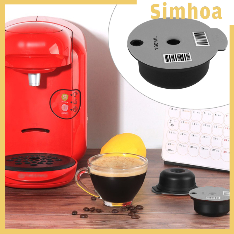 [SIMHOA]Reusable Coffee Capsule Pod Slicone Lid Fits Bosch for Tassimo Machine