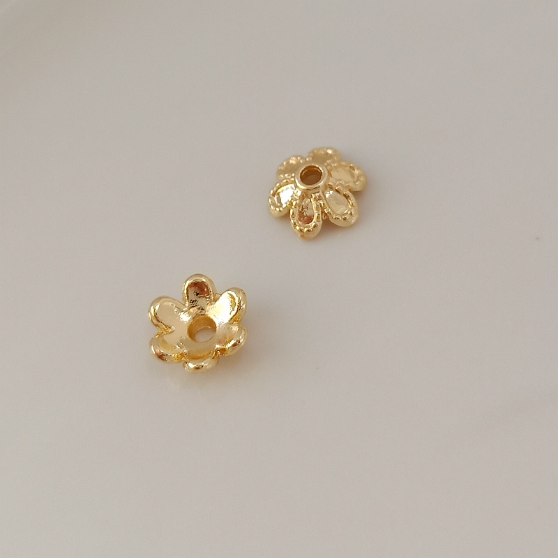 Set 50 Hạt Xâu Chuỗi Bằng Đồng Mạ Vàng 14K Nhiều Màu Sắc 5.5mm Dùng Làm Trang Sức DIY