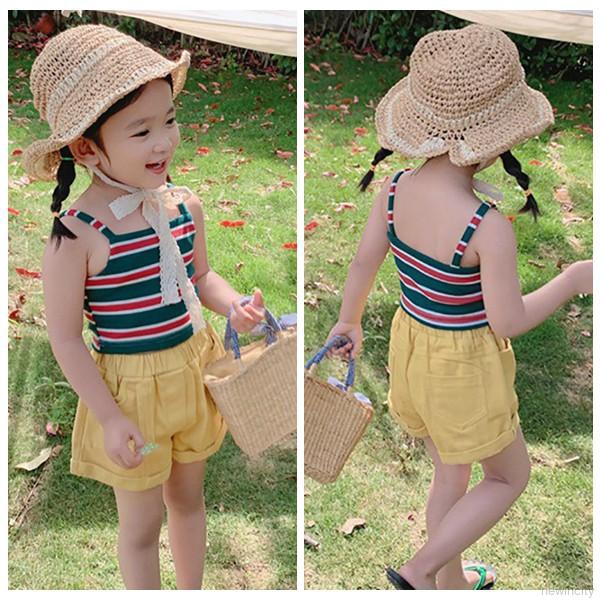 Áo hai dây chất liệu cotton phong cách Hàn Quốc xinh xắn dành cho bé gái