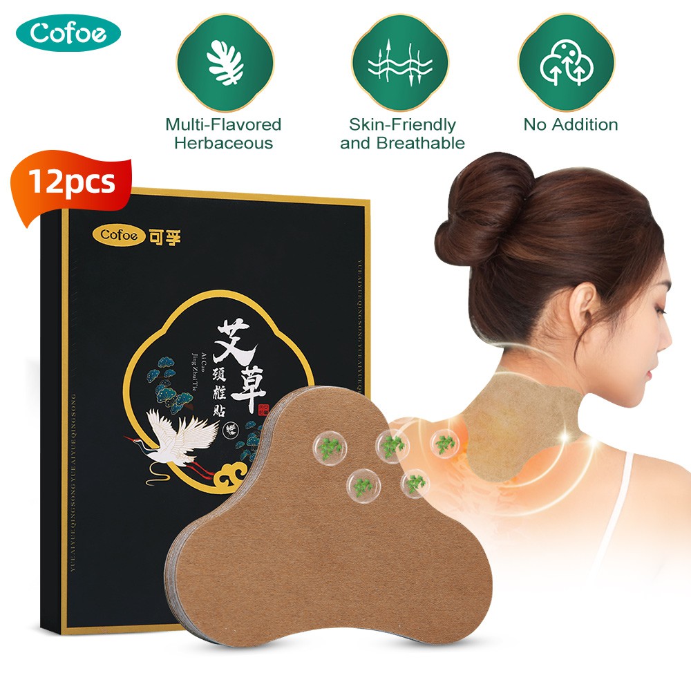 Hộp 12 miếng dán ngải cứu Cofoe giảm đau cổ và vai chiết xuất thảo dược