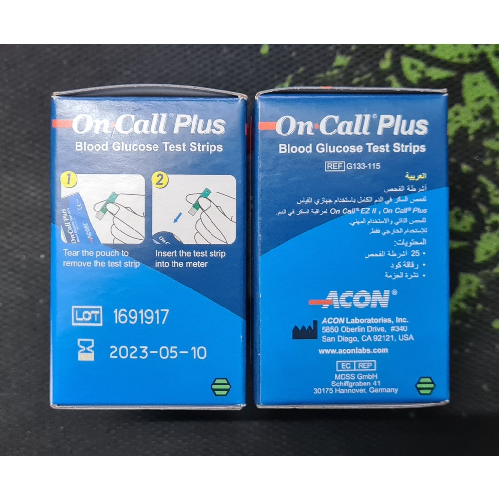 Que thử đường huyết On Call Plus (Hộp 25 que đóng rời) - Dùng với máy đo đường huyết On Call Plus/EZ II