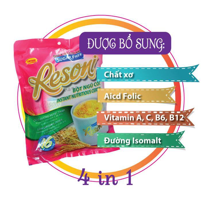 [ HCM Giao Hỏa Tốc] Ngũ cốc dành cho người Tiểu đường, Ăn Kiêng - Bột Ngũ cốc Resoni 400g