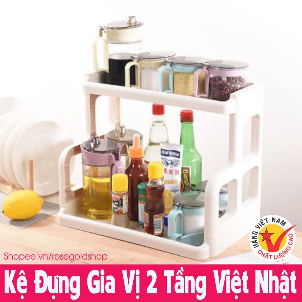 Kệ nhà bếp 2 tầng tiện ích Việt nhật - kệ gia vị tiện dụng