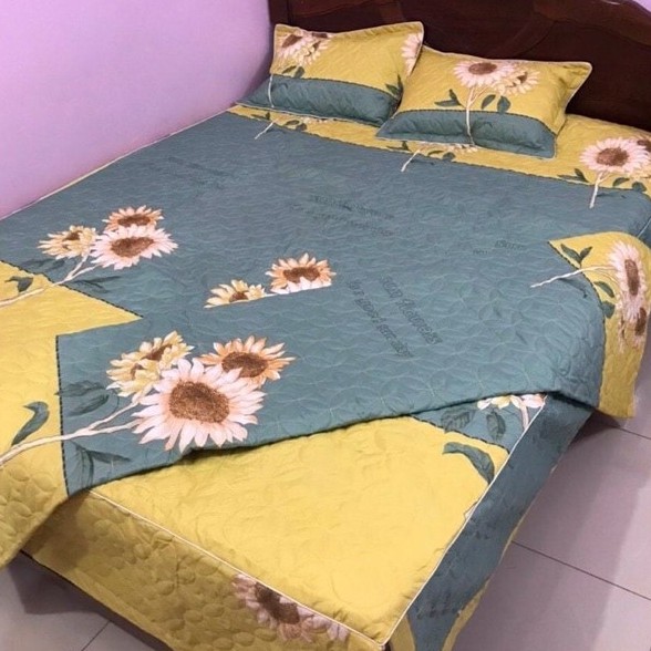 Bộ ga phủ 5 món poly cotton trần bông 3 lớp đủ size 1m6x2m, 1m8x2m, 2mx2m2