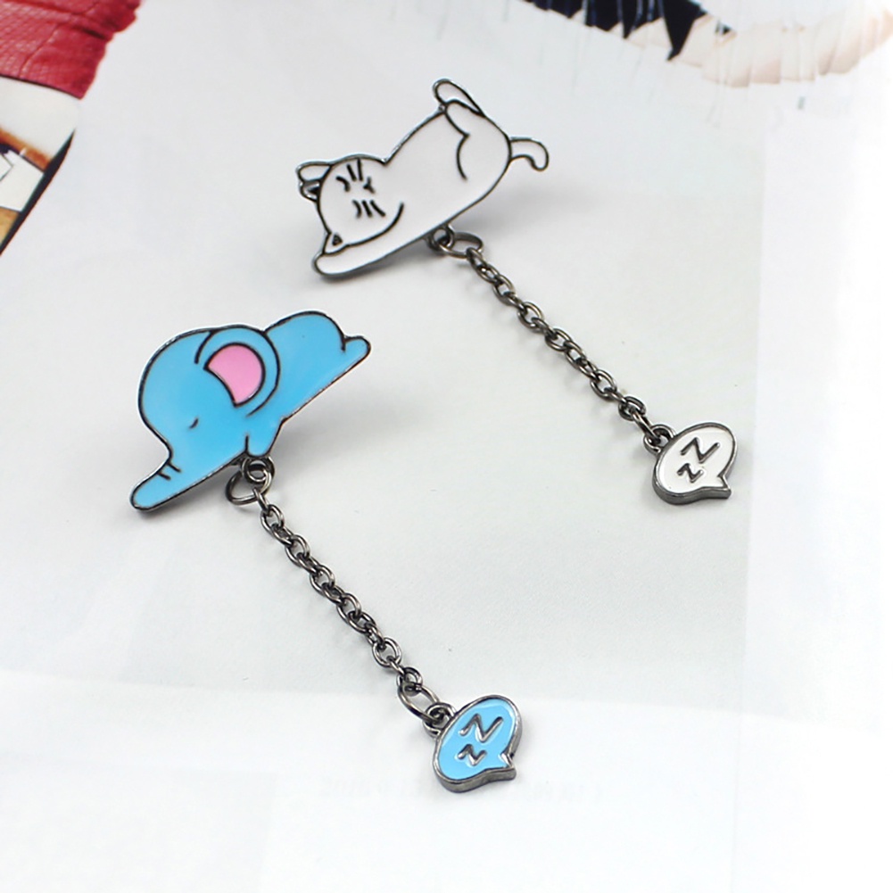 Ghim cài áo hình động vật đang ngủ dễ thương