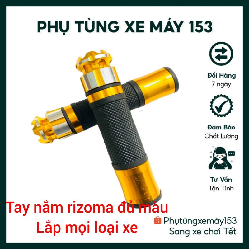 Tay Nắm Rizoma Gù Tròn Tay Nắm Xe Máy Nhôm CNC Cao Su Cao Cấp Hàng Đẹp Đủ Màu Lắp Được Trên Các Dòng Xe Máy