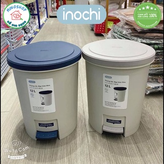 Thùng rác đạp nắp tròn inochi cao cấp, thùng đựng rác văn phòng tiện lợi 6l 12l