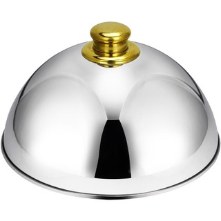 Nắp đậy đồ ăn bằng inox núm vàng cao cấp ĐK25cm