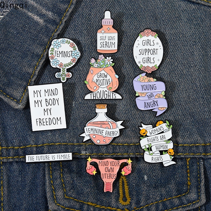 Ghim Cài Áo Hình Hoạt Hình My Mind My Body Uterus My Freedom Dễ Thương