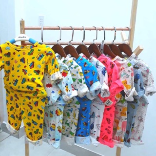 Bộ dài tay hoạ tiết 120k/sét 5 bộ cho bé trai, gái