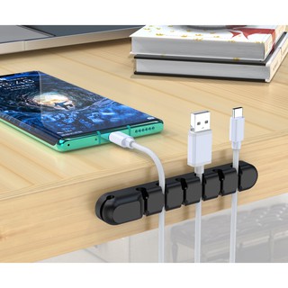 JSF Giá đỡ cáp Silicone USB Management Clips- Bộ tổ chức quản lý dây, Móc dính silicone, Giá đỡ dây cho dây nguồn và cáp phụ kiện sạc, cáp chuột, PC, Office và gia đình (7, 5 3 và 2 khe cắm) phụ kiện bàn chơi game