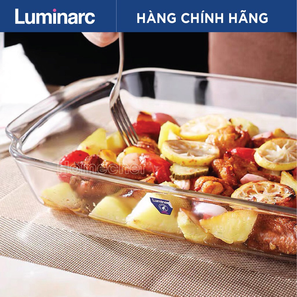 Khay nướng Luminarc Multi One 35x24 J1340, thủy tinh, tinh cường lực, hàng Ả Rập, chính hãng
