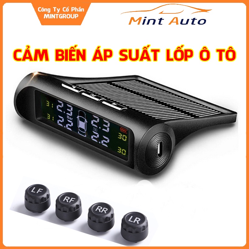 Cảm Biến Áp Suất Lốp Ô Tô Xe Hơi Gắn Ngoài Tiện Lợi, Pin Sạc Năng Lượng Mặt Trời, Màn Hình LCD Cao Cấp