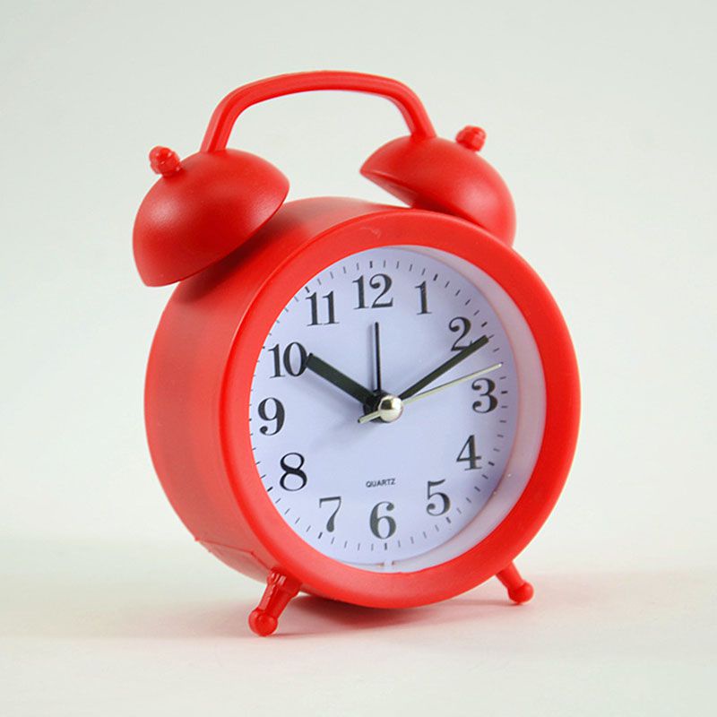 Retro Loud Alarm Clock Double Bell Mechanical Key Wound Silent Pointer Clock