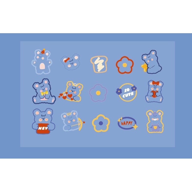 Sticker trang trí nhiều kiểu dáng đáng yêu không thấm nước - Mẫu ngẫu nhiên - Phụ kiện trang trí TEDU