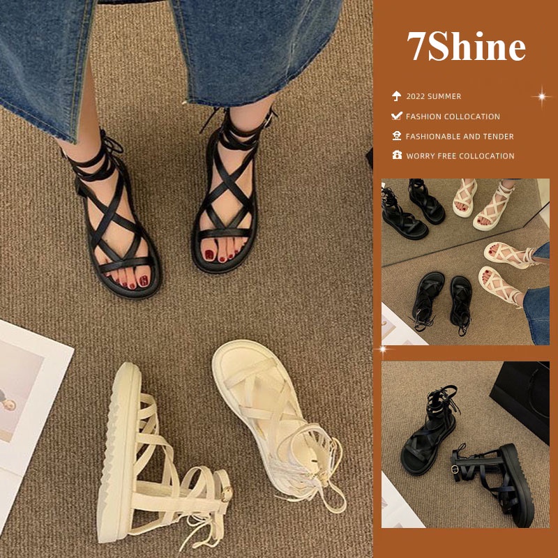 Sandal nữ đế xuồng quai chéo thời trang, xăng đan nữ da mềm cá tính mùa hè ulzzang chống thấm nước