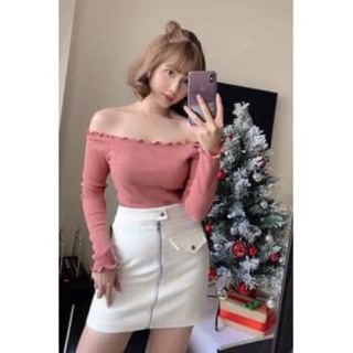 áo trễ vai thun gân