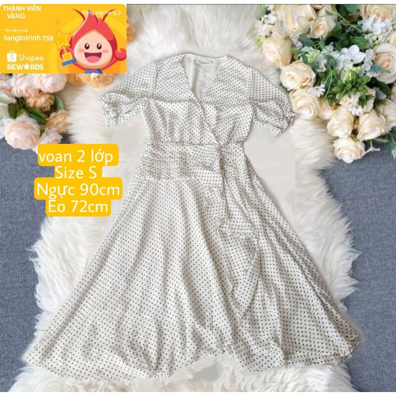 Đầm voan tay dài bi