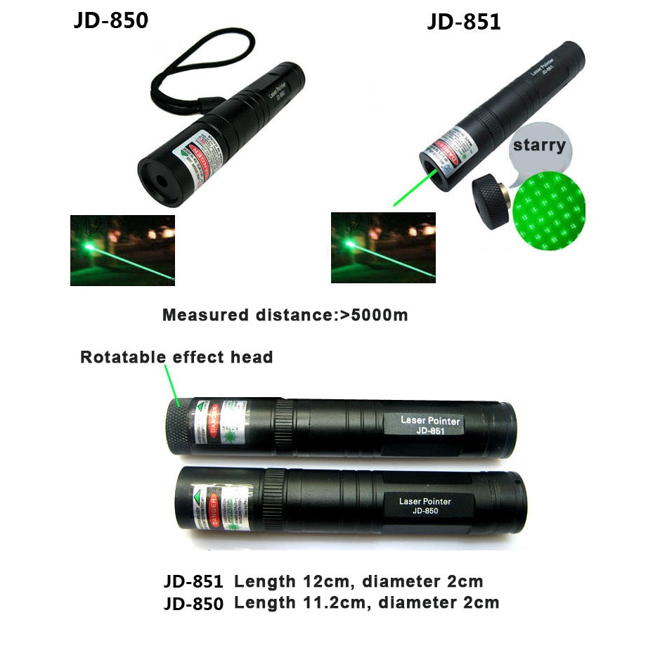 (loại tốt) Đèn Laser JD-851 - chiếu lazer - bút laze tia xanh chiếu xa 3km cực sáng công suất lớn