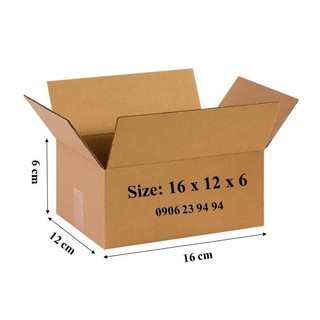 Size: 16x12x6 - Hộp carton, Hộp đóng hàng, hộp giấy đóng hàng