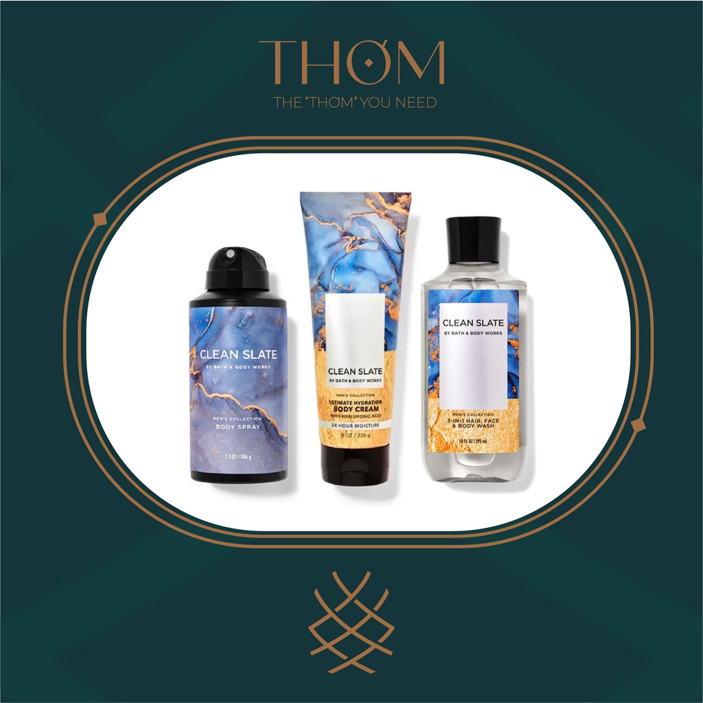 CLEAN SLATE  | SẢN PHẨM TẮM DƯỠNG XỊT THƠM KHỬ MÙI BATH &amp; BODY WORKS DÀNH CHO NAM BODY SRPAY SHOWER GEL