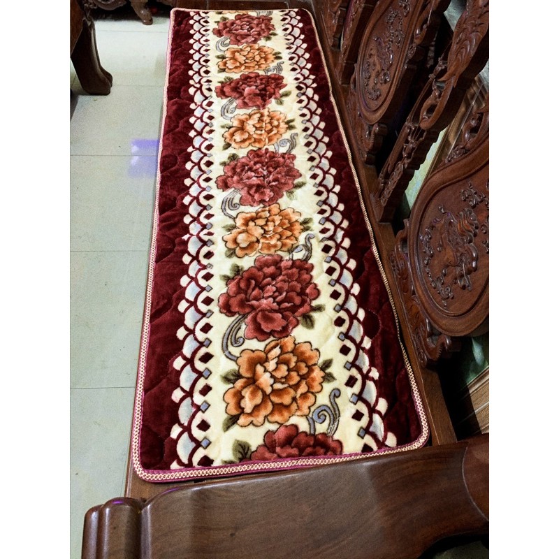 Đệm ghế nhung, đệm ghế sofa - thảm ghế gỗ loai 1 nỉ nhung siêu ấm 3 món