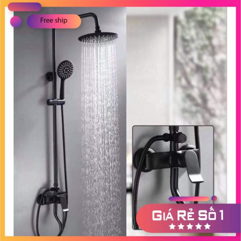 sen cây nóng lạnh , sen tắm đứng tích điện đen inox304 - hàng cao cấp