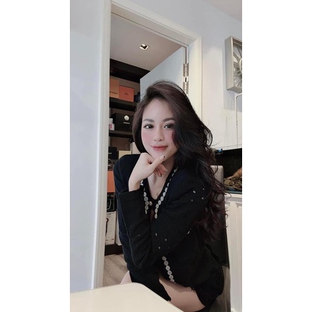 ÁO CADIGAN LÔNG THỎ VIỀN REN SIÊU HOT