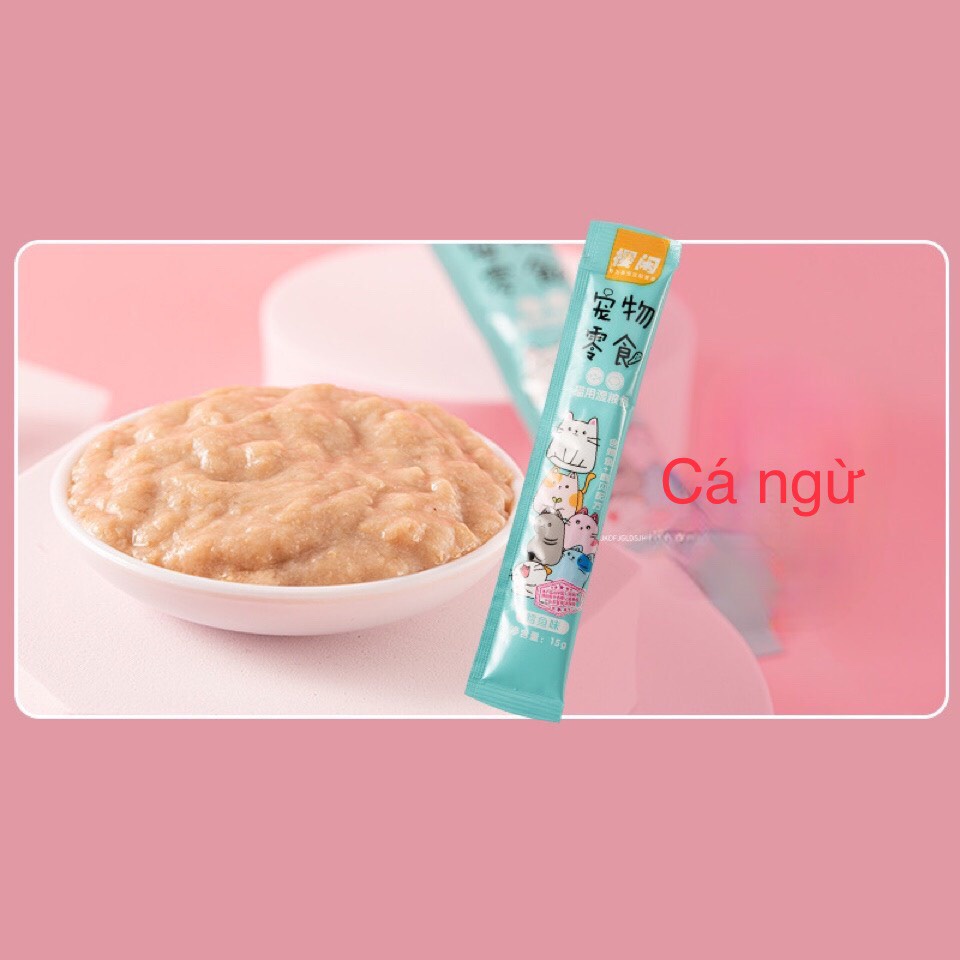 Súp thưởng cho mèo Shizuka, cat food đầy đủ dinh dưỡng giá rẻ thanh 15g