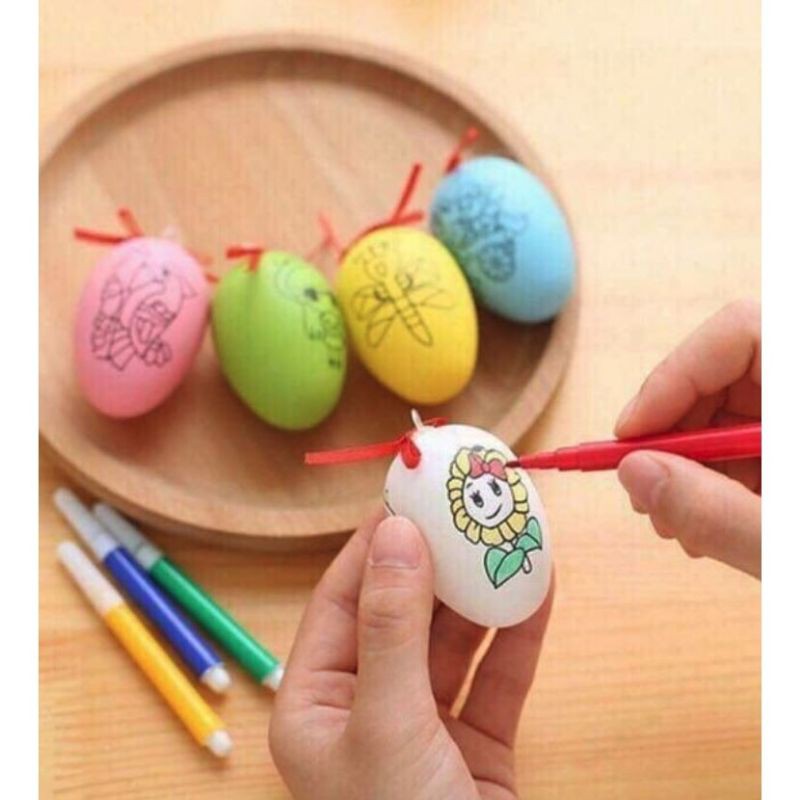 Đồ chơi trứng tô màu cho bé bằng nhựa [TẶNG BÔ BÚT MÀU] an toàn sáng tạo học vẽ
