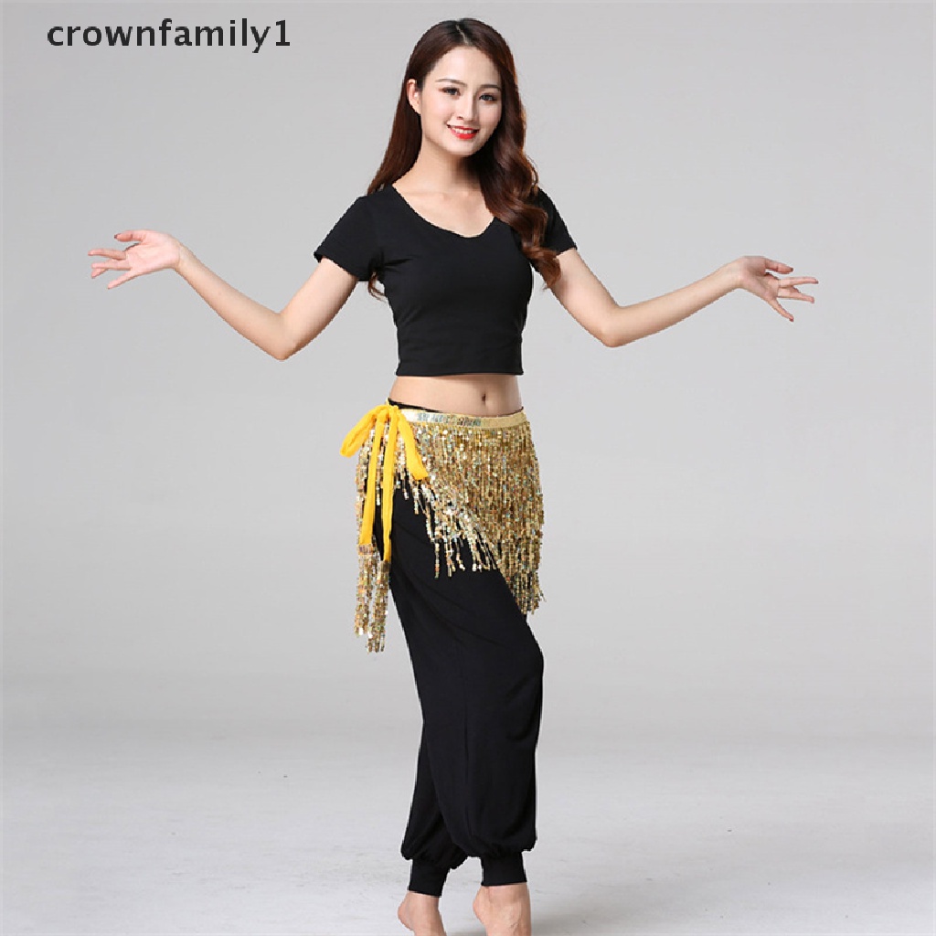 [crownfamily1] Chân Váy Tua Rua Ôm Hông Đính Kim Sa Lấp Lánh Dành Cho Bạn Nữ Mặc Khiêu Vũ