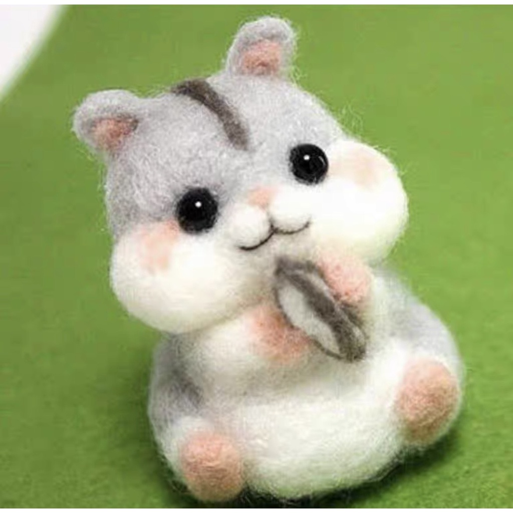 Len Chọc Handmade, Bộ Kit Len Chọc Hamster Hạt Dẻ