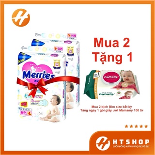 (Đủ Size) Tã Bỉm Merries Nội Địa Thêm Miếng (Quần Size M58+6/L44+6/XL38+6/XXL26+2)(Dán Size NB90+6/S82+6/M64+4/L54+4)