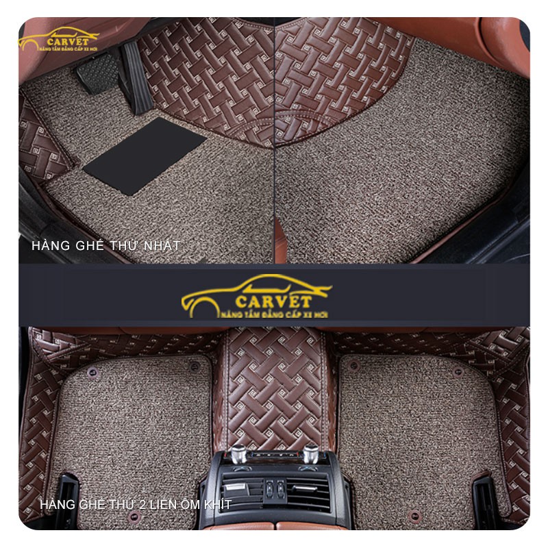 Thảm lót sàn ô tô cao cấp 6D Hyundai Santafe 7 chỗ chống nước, không mùi, phủ kín 90% sàn xe