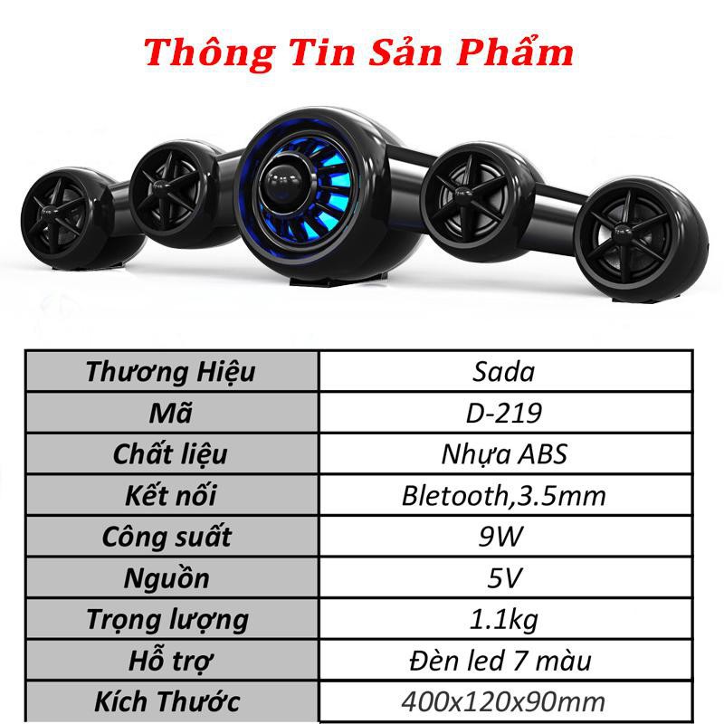 Loa Máy Tính, Tivi Siêu Độc Sada D-219 Extra Bass Âm Thanh Khủng, Loa Máy Vi Tính Super Bass Phiên Bản 2020