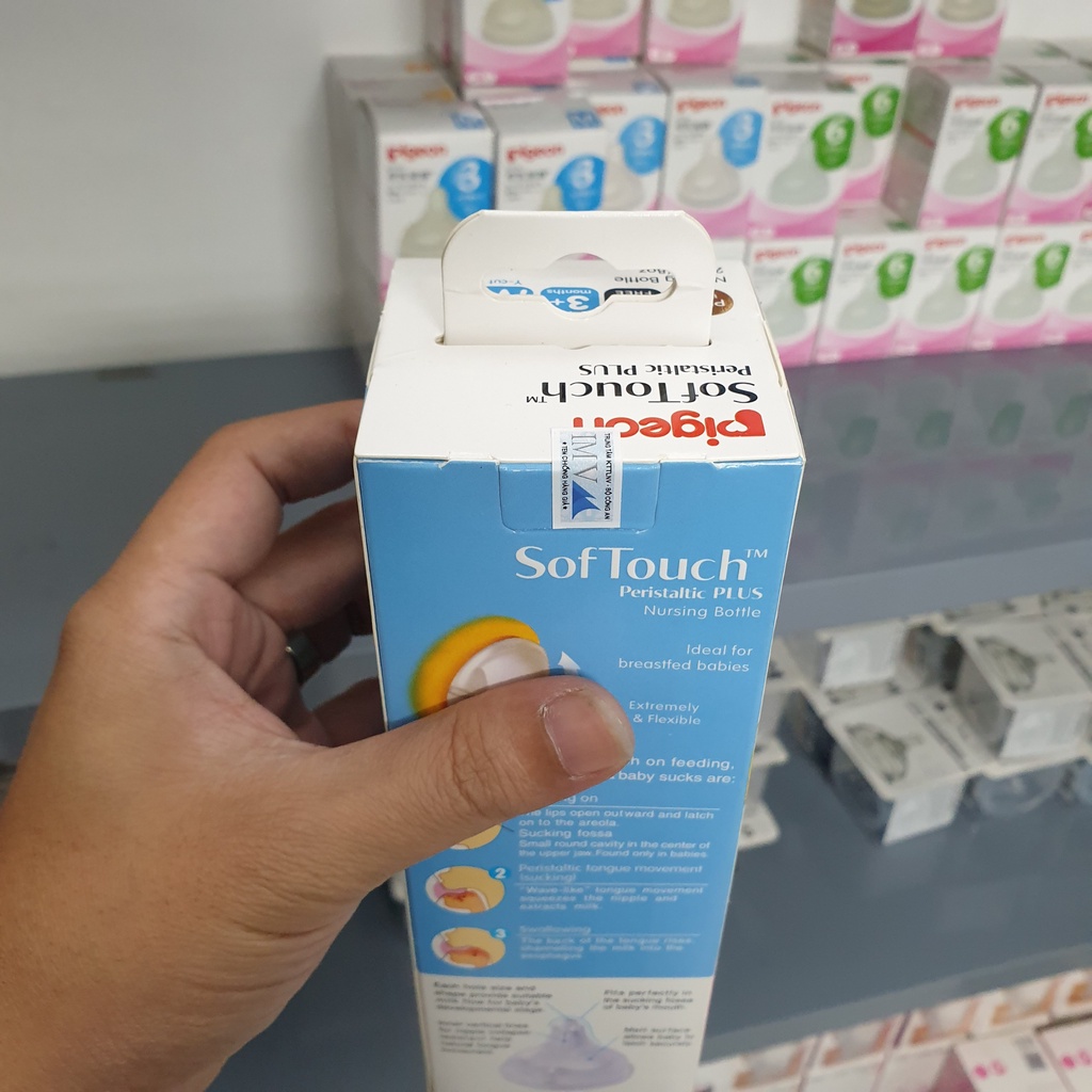 Bình sữa Pigeon Softouch cổ rộng dung tích 160/240ml chất liệu PPSU an toàn cho bé - Babysafe69